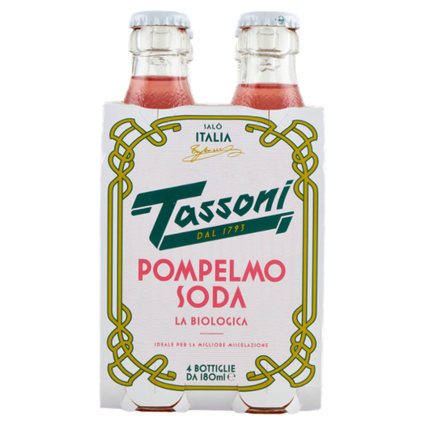 Tassoni Pompelmo Soda la Biologica 4 x 180 ml