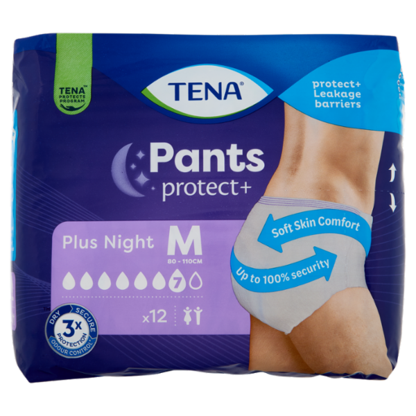 Tena Pants protect+ Plus Night M 12 pz