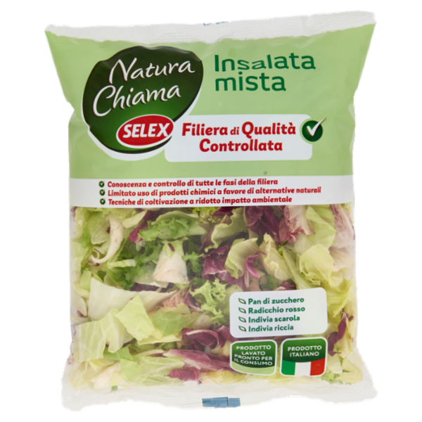 Selex Natura Chiama Insalata Mista Lavata e Pronta per il Consumo 350 g