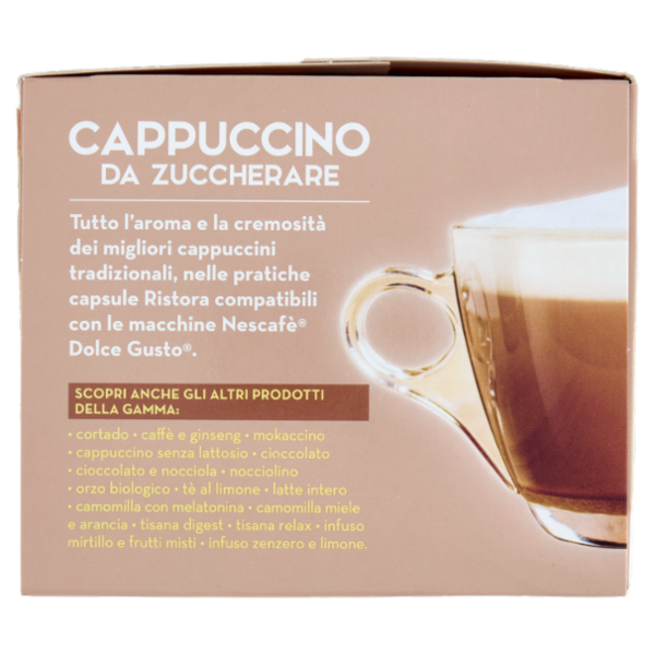 ristora Cappuccino da Zuccherare Capsule Compatibili con Macchine Nescafè Dolce Gusto 10 x 14 g