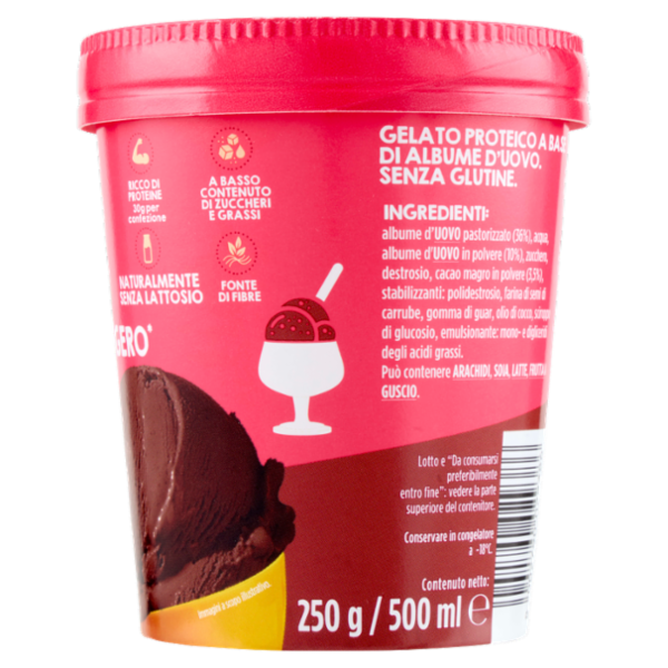 le Naturelle Gelato Squisito e Leggero* a Base di Albume d'Uovo gusto Cioccolato 250 g