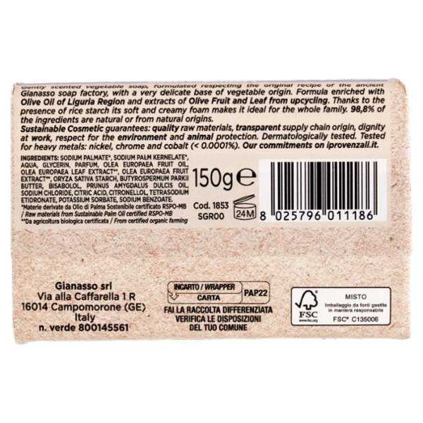 I Provenzali Sapone Vegetale Ulivo Ligure 150 g