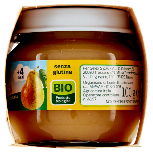 Selex Primi Anni Omogeneizzato di Pera Biologico 2x100 g