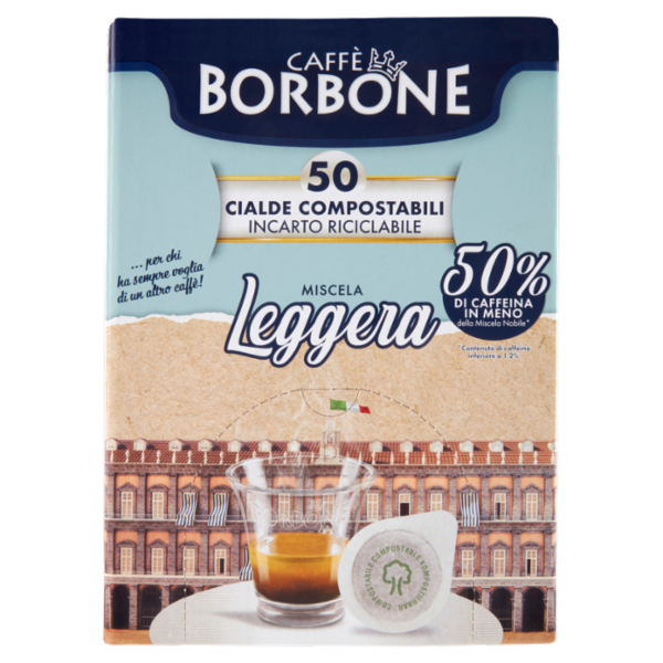 Caffè Borbone Miscela Leggera Cialde Compostabili 50 x 7,2 g