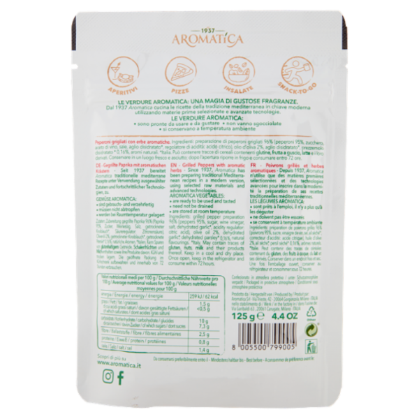 Aromatica Peperoni Grigliati con Erbe italiane 125 g