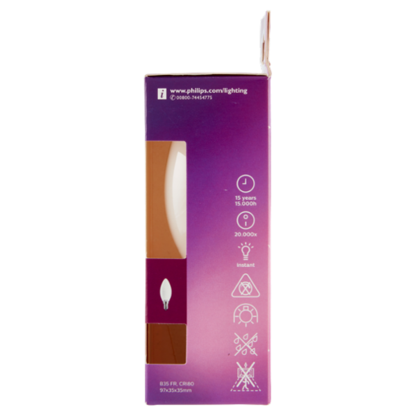 Philips Led candela vetro 40W E14 4000K non dim