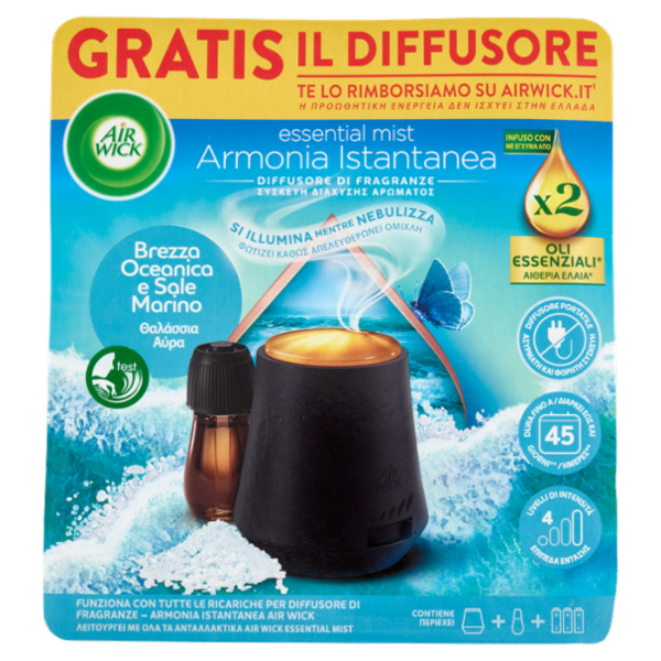 Air Wick Diffusore di Fragranza con oli essenziali Brezza Oceanica e Sale Marino 20 mL