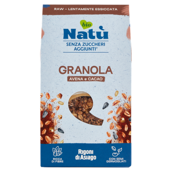 Rigoni di Asiago Natù Senza Zuccheri Aggiunti° Granola Avena e Cacao bio 250 g