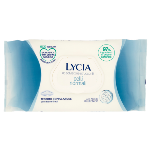 Lycia salviettine struccanti pelli normali con Acido Ialuronico 60 pz
