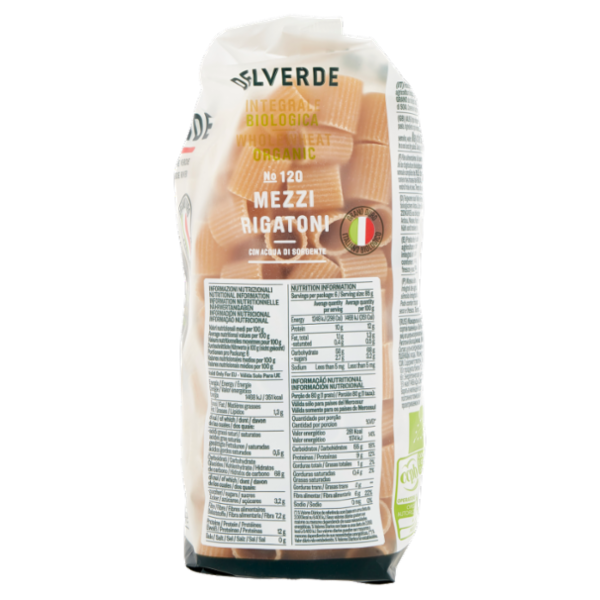 Delverde Integrale Biologica No 120 Mezzi Rigatoni 500 g