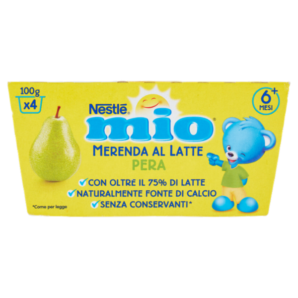 NESTLÉ MIO Merenda al Latte Pera da 6 mesi 4 vasetti da 100g