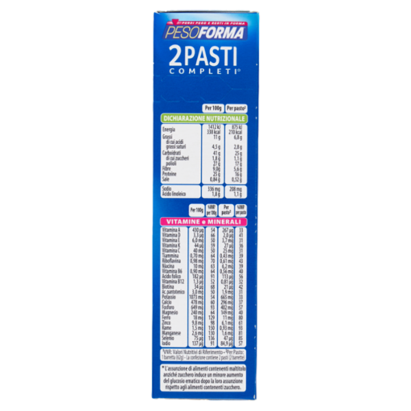 Pesoforma Barrette 2 Pasti Low Sugar Fondente Cocco, High Protein, basso impatto glicemico - 2x62g