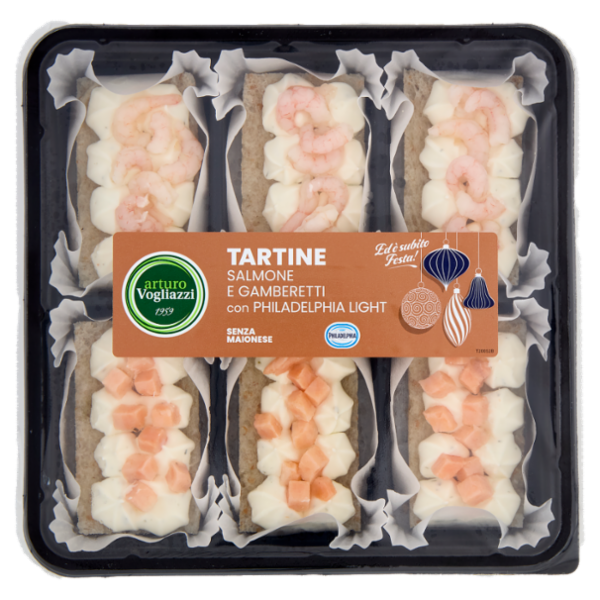 arturo Vogliazzi Tartine Salmone e Gamberetti con Philadelphia Light 240 g