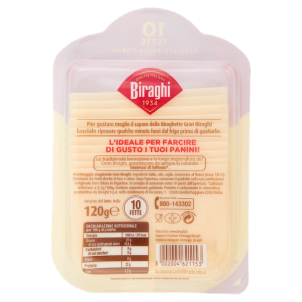 Biraghi Biraghette 10 Fette 120 g