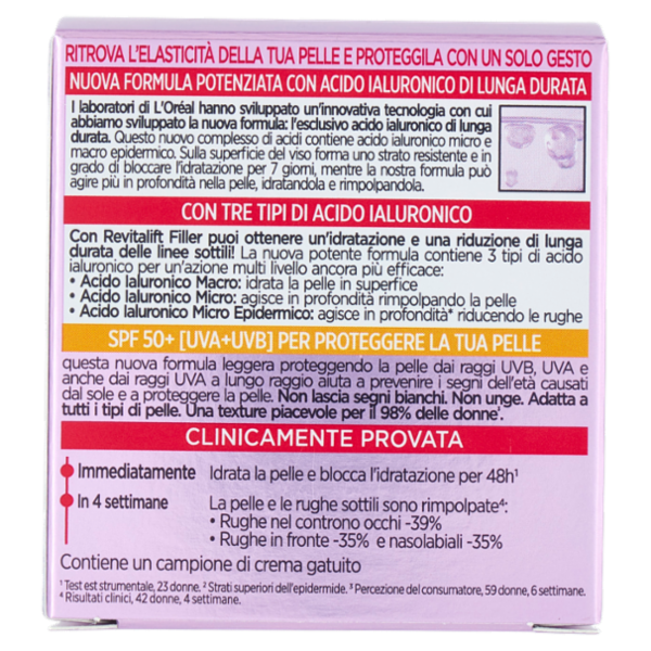 L'Oréal Paris Revitalift Filler Trattamento Rivolumizzante Anti-Rughe SPF 50 50 ml