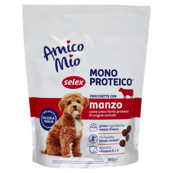 Selex Amico Mio Cane Crocchette con Manzo Mono Proteico 800 g