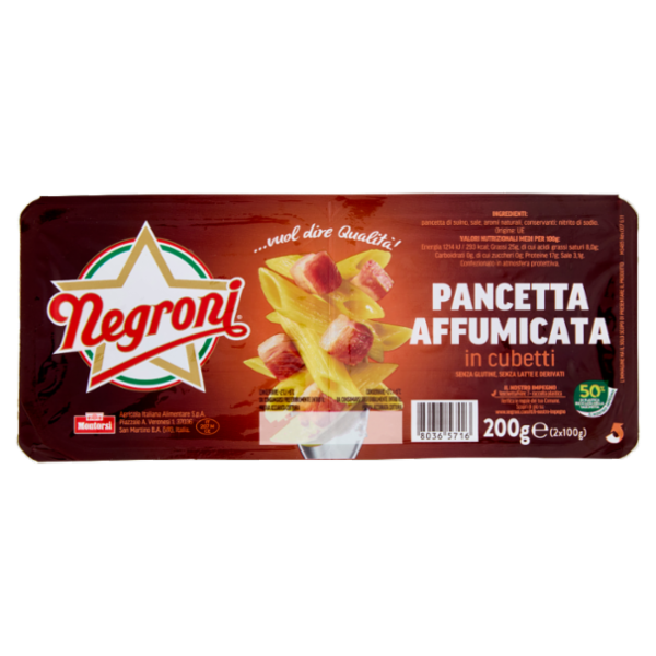 Negroni Pancetta Affumicata in cubetti 2 x 100 g