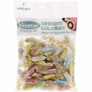 Vicentini Gessetti Colorati Ripieni di Liquirizia Farcita 170 g