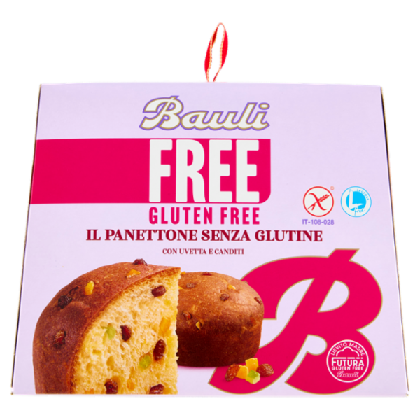 Bauli Free Gluten Free il Panettone Senza Glutine con Uvetta e Canditi 400 g