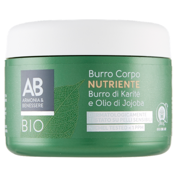 Armonia & Benessere Burro Corpo Nutriente Bio con Burro di Karitè e Olio di Jojoba 200 ml