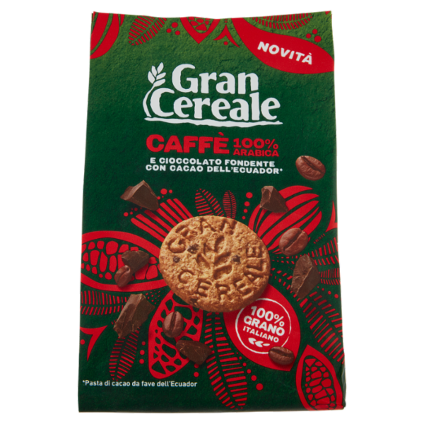 Gran Cereale Biscotti con Caffè 100% Arabica e Cioccolato Fondente con Fave dell'Ecuador 280g