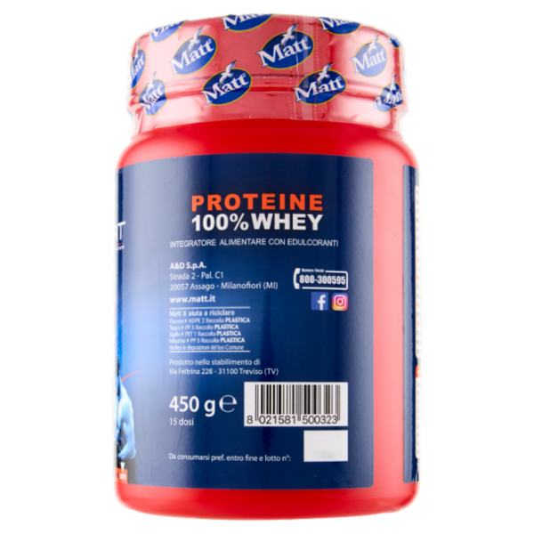 Matt Sport Proteine 100% Whey Gusto Cacao 450 g