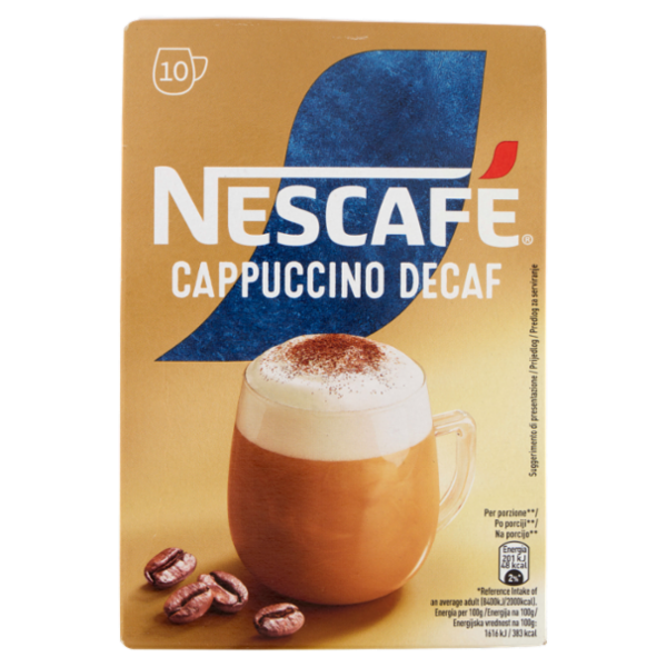 NESCAFÉ Cappuccino Decaf Solubile Decaffeinato, 10 bustine 125g