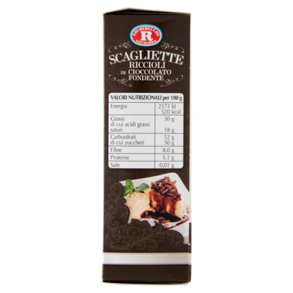 F.lli Rebecchi Valtrebbia Pasticceria Creativa Scagliette Riccioli di Cioccolato Fondente 50 g