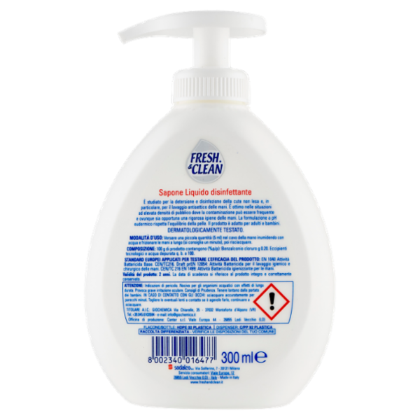 Fresh & Clean Sapone Liquido disinfettante 300 ml