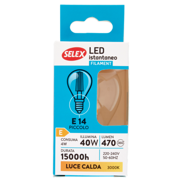 Selex Lampadina Led Minisfera E14 4W Luce Calda