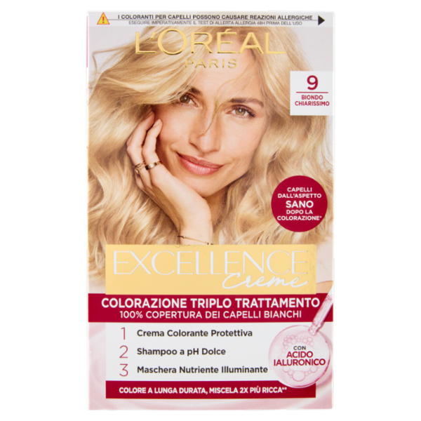 L'Oréal Paris Excellence Creme Colorazione Triplo Trattamento Biondo Chiarissimo 9