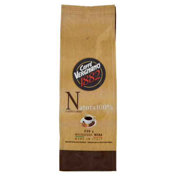 Caffè Vergnano 1882 Natura 100% Caffè e Orzo 250 g