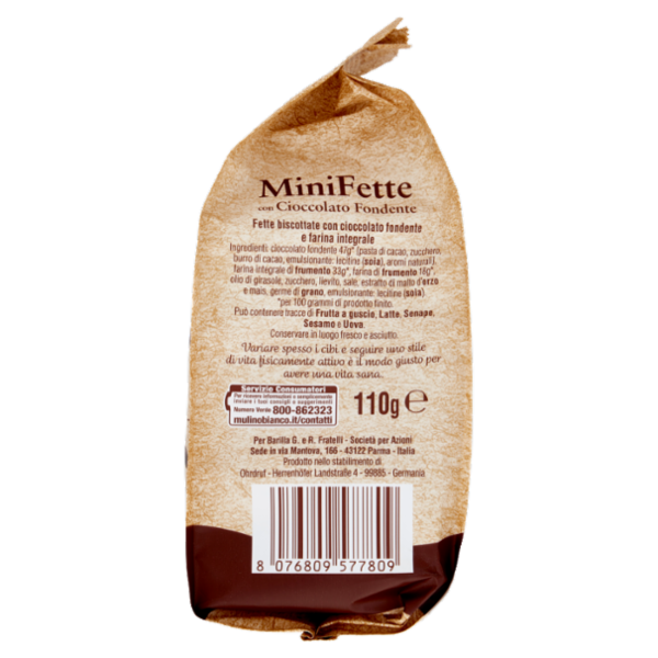 Mulino Bianco Mini Fette con Cioccolato fondente 110g
