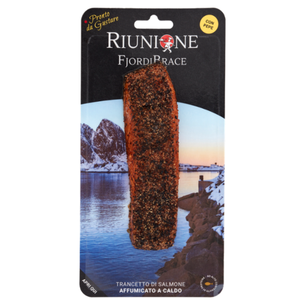 Riunione FjordiBrace Trancetto di Salmone Affumicato a Caldo 125 g