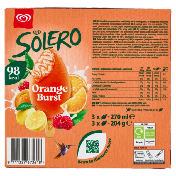 Solero Orange Burst 3 x 68 g