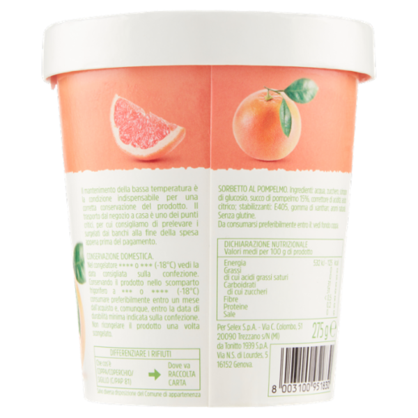 Selex Sorbetto al Pompelmo 275 g