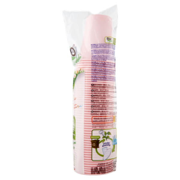 Bio Table i colori della natura Bicchieri 20 cl Compostable Rosa 50 pz