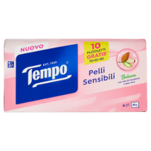 Tempo Pelli Sensibili Fazzoletti 4 Veli 70+10 Pz Box