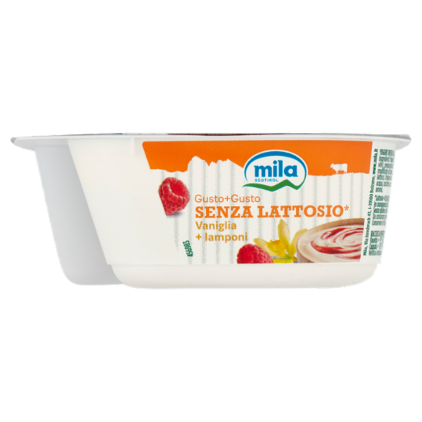 mila Gusto+Gusto Senza Lattosio* Vaniglia + lamponi 150 g