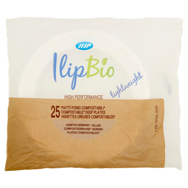 Ilip IlipBio Piatti Fondi Compostabili* 25 pz