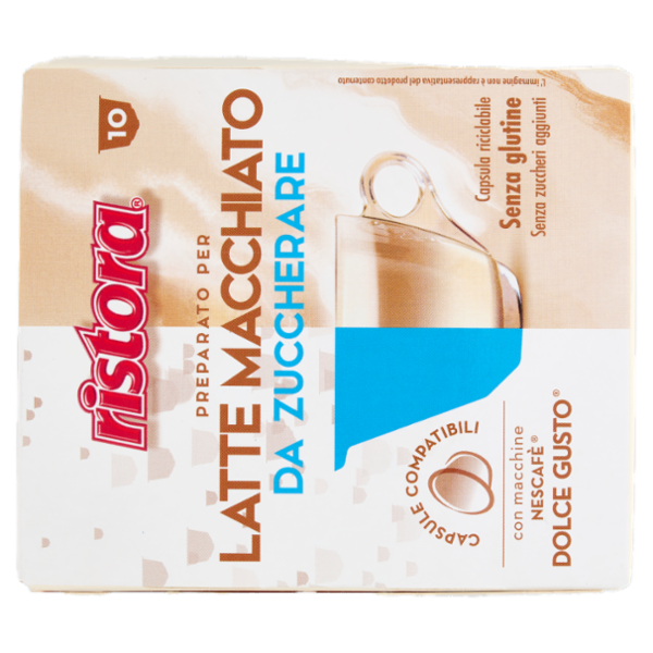 ristora Latte Macchiato da Zuccherare Capsule Compatibili con macchine Nescafè Dolce Gusto 10 x 13 g