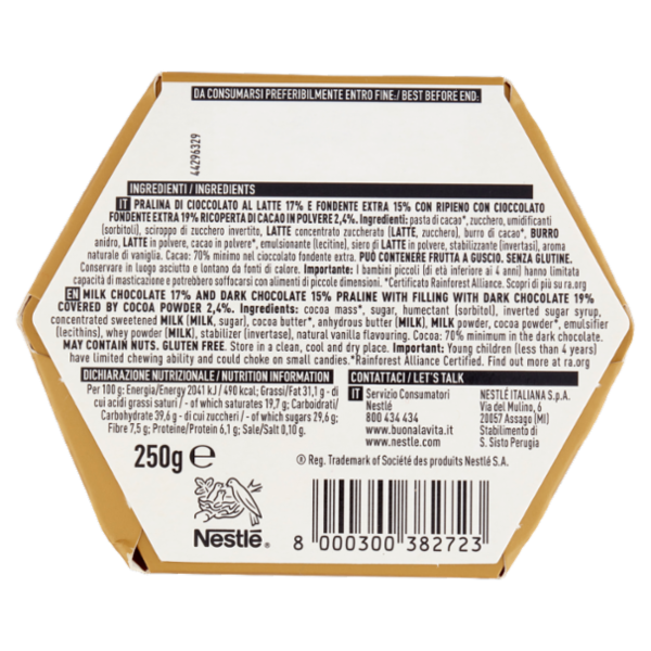 PERUGINA Tartufi Fondenti 70% Cioccolatini Fondente Extra Scatola 250g