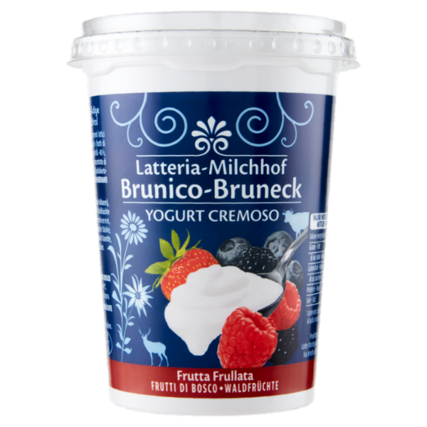 Latteria Brunico Yogurt Cremoso Frutta Frullata Frutti di Bosco 500 g
