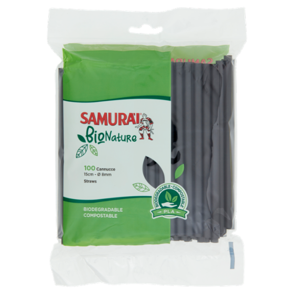 Samurài BioNature Cannucce 15cm - Ø 8mm 100 pz
