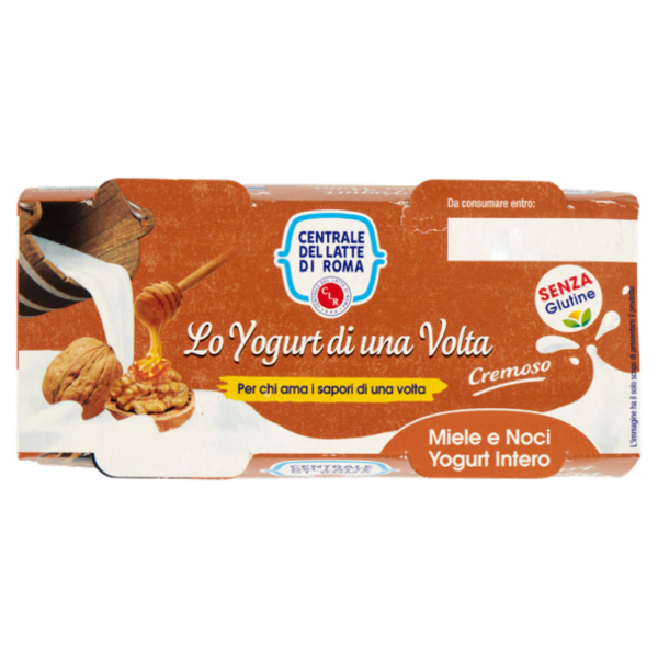 Centrale del Latte di Roma lo Yogurt di una Volta Cremoso Miele e Noci Yogurt Intero 2 x 125 g