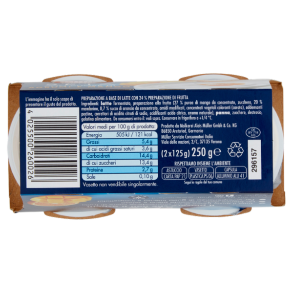 müller Bianco Seta con Cuore di Agrumi e Mango 2 x 125 g