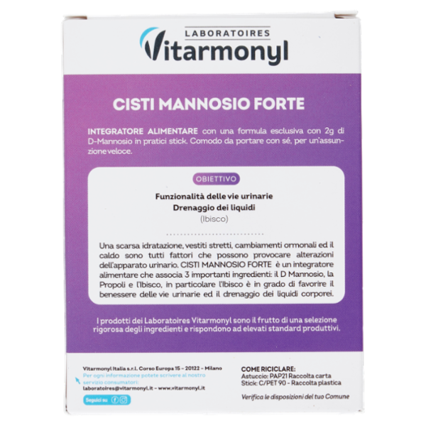 Laboratoires Vitarmonyl Cisti Mannosio Forte 7 Stick 21 g