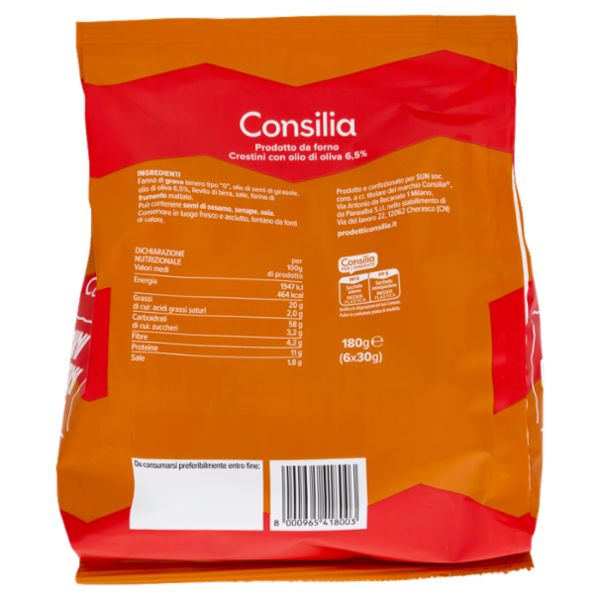 Consilia Mini Crostini con Olio di Oliva 6,5% 6x30 g
