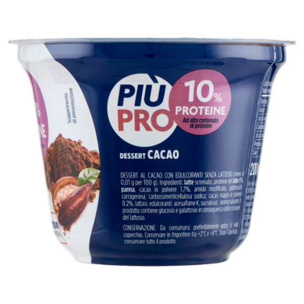 Piùpro Dessert Fresco al Cacao Alto Proteico Senza Lattosio 200 g