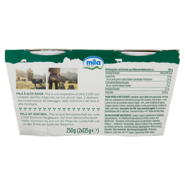 mila Yogurt Intero Frutti di bosco 2 x 125 g